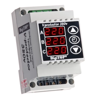 Трехфазное реле напряжения V-protector 380v DIN
