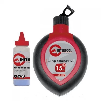 Шнур отбивочный 30м с корректором Intertool