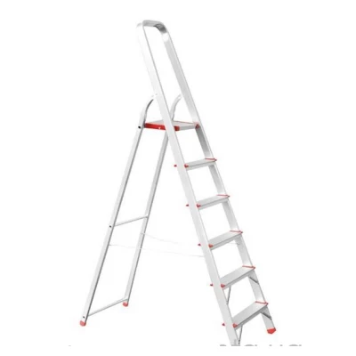 Стремянка алюминиевая 6 ступеней, высота до платформы 1280мм Intertool LT-1006