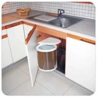 Ведро мусорное навесное 245мм, нержавейка Mesan (Турция) 0093