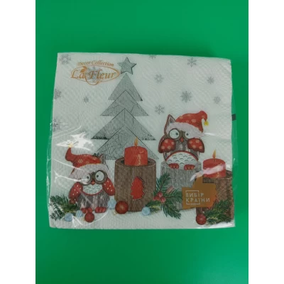 Новогодняя салфетка размер ЗЗхЗЗ 16шт La Fleur 