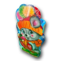 Бумажная коробка для новогодних подарков на 600 грамм 