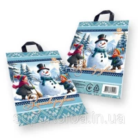 Пакет новогодний ламинированный с петлевой ручкой маленький Пакет новогодний ламинированный с петлевой ручкой маленький