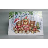 Картонные пакеты с ручками Гигант горизонтальные Новогодние  46*33*15-010 (12 шт)