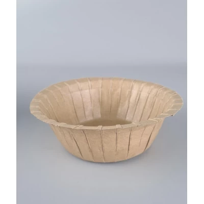 Тарелка з пищевого картона 500мл Крафт D15.5см h5.5см (25 шт)