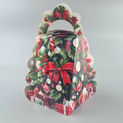 Новогодняя подарочная картонная упаковка для конфет (1000грм) №224 Новогодняя подарочная картонная упаковка для конфет (1000грм) №224