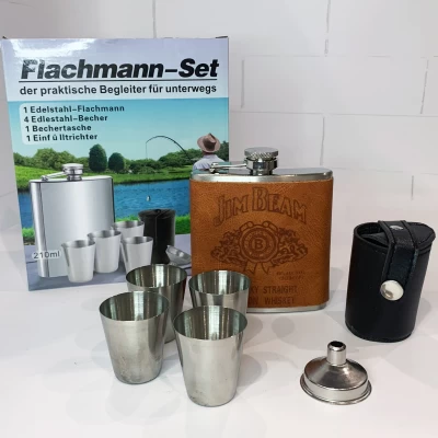 Подарочный набор фляга Jim Beam с рюмками QK-2-1