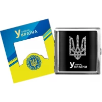 Портсигар на 20 сигарет металлический Герб Украины YH-12-3