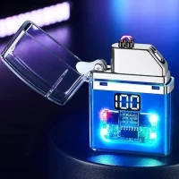 Электрическая USB-зажигалка с прозрачным корпусом и LED-подсветкой ⚡HL-647 Blue