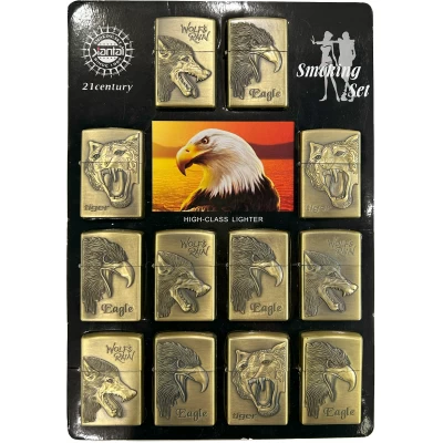 Зажигалки бензиновые металлические Орлы 