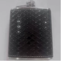 Металлическая фляга 7oz с рельефным покрытием под кожу рептилии BP7-1