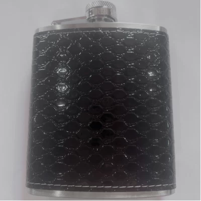 Металлическая фляга 7oz с рельефным покрытием под кожу рептилии BP7-1