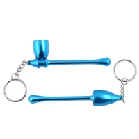 Трубка для курения-брелок Капля (голубая) №4685