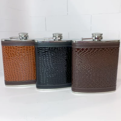 Фляга металлическая под кожу (BP-18, объём 18oz)