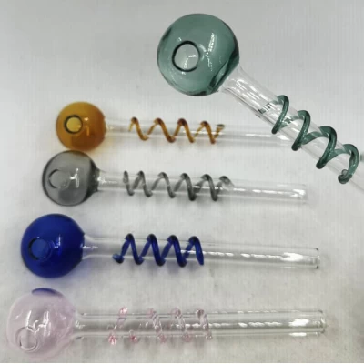 Стеклянные трубки для курения с цветной спиралью HL-742