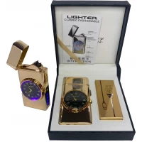 Дуговая электроимпульсная зажигалка с часами и фонариком⚡️