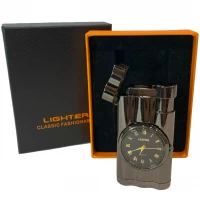 Зажигалка с встроенными кварцевыми часами 