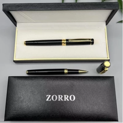 Ручка ZORRO в подарочной коробке (черная с золотистыми вставками) RP-249