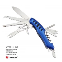 Складной туристический нож Traveler 12в1, 9.5см (240шт/ящ) 5011LG5 blue