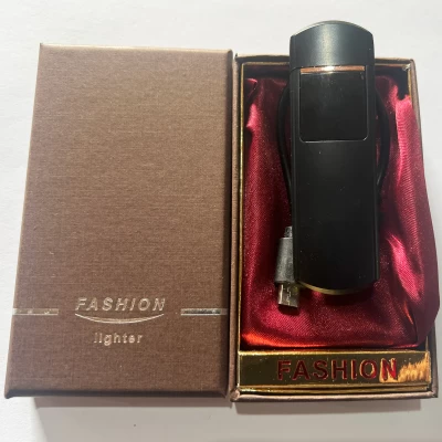 USB ⚡️ Зажигалка FASHION в подарочной упаковке (Спираль накаливания) USB-97 black