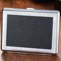 Металлический портсигар на 20 сигарет с тиснением под кожу HL-704-1