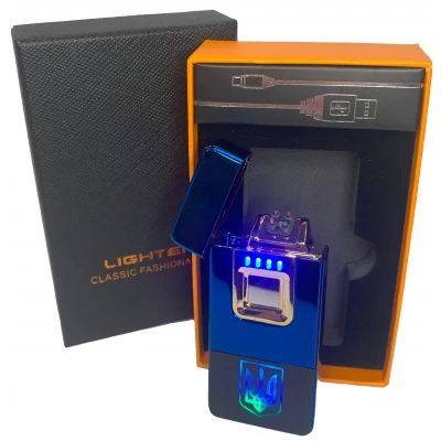 Дуговая электроимпульсная зажигалка с USB-зарядкой⚡️Украина LIGHTER HL-430-Blue-ice