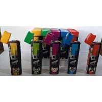 Зажигалки пластиковые FASHION LIGHTER (нажим на крышку,турбо пламя острое 