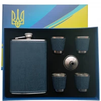 Подарочный набор с флягой и рюмками (Украина) TZ-50 Blue