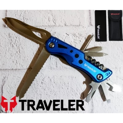Тактический нож Traveler (10в1) Мультитул 11см (72шт/ящ) MS002G Blue