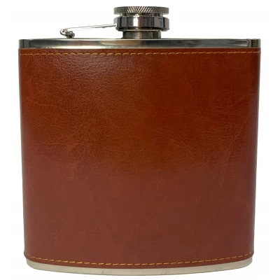 Фляга для алкоголя обтянута кожей (473мл) BP16 Коричневая