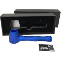 Металлическая курительная трубка с сетками в подарочной коробке 