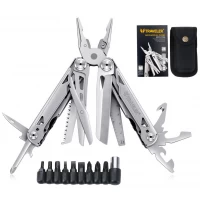 Мультитул тактический Traveler 28в1, комплект бит, с чехлом, с плоскогубцами 16,2см MQ064DG Silver
