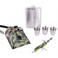 Набор в комуфляжном чехле Фляга (256 мл), Рюмки, Нож PT-9-В