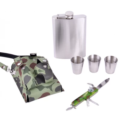 Набор в комуфляжном чехле Фляга (256 мл), Рюмки, Нож PT-9-В