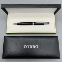 Ручка ZORRO в подарочной коробке (черная с серебристыми вставками) BP-803