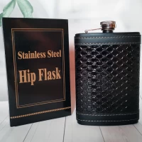 Фляжка из нержавеющей стали под кожу рептилии (266 мл) WKL-0300-2