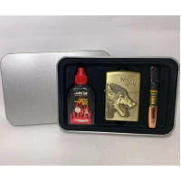 Подарочный набор Звери 3в1 (Зажигалка / бензин / Мундштук) HL-371 Wolfs rain