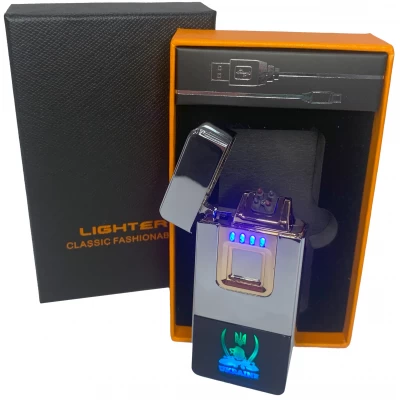 Дуговая электроимпульсная зажигалка с USB-зарядкой⚡️Украина LIGHTER HL-430-Silver-ice