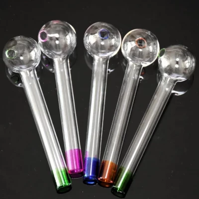 Стеклянные трубки для курения с цветными вставками HL-739
