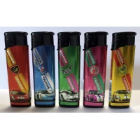 Зажигалка пластиковая с фонарем FASHION Авто (турбо пламя) №1517-4