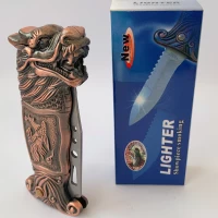 Зажигалка с ножом Дракон (Турбо пламя