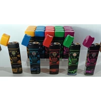 Зажигалки пластиковые FASHION CAR (нажим на крышку,турбо пламя острое 