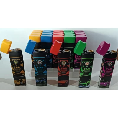 Зажигалки пластиковые FASHION CAR (нажим на крышку,турбо пламя острое Зажигалки пластиковые FASHION CAR (нажим на крышку,турбо пламя острое