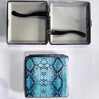 Металлический портсигар с узором Синяя Змея на 20 сигарет HL-148-11
