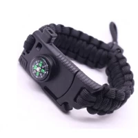 Браслет выживания 5в1 из паракорда WDK-1 black