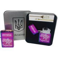Дуговая электроимпульсная USB зажигалка ⚡️Украина (металлическая коробка) HL-451-Rainbow