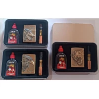 Подарочный набор Звери 3в1 (Зажигалка / бензин / Мундштук) HL-371