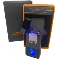 Дуговая электроимпульсная зажигалка с USB-зарядкой⚡️Украина LIGHTER HL-430-Black-ice