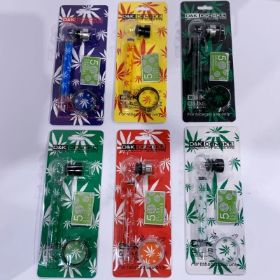 Стеклянная курительная трубка D&K DENGKE с сетками и гриндером DK-8319WA