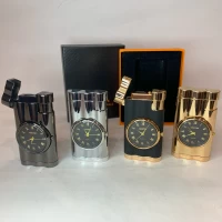 Зажигалка с встроенными кварцевыми часами 